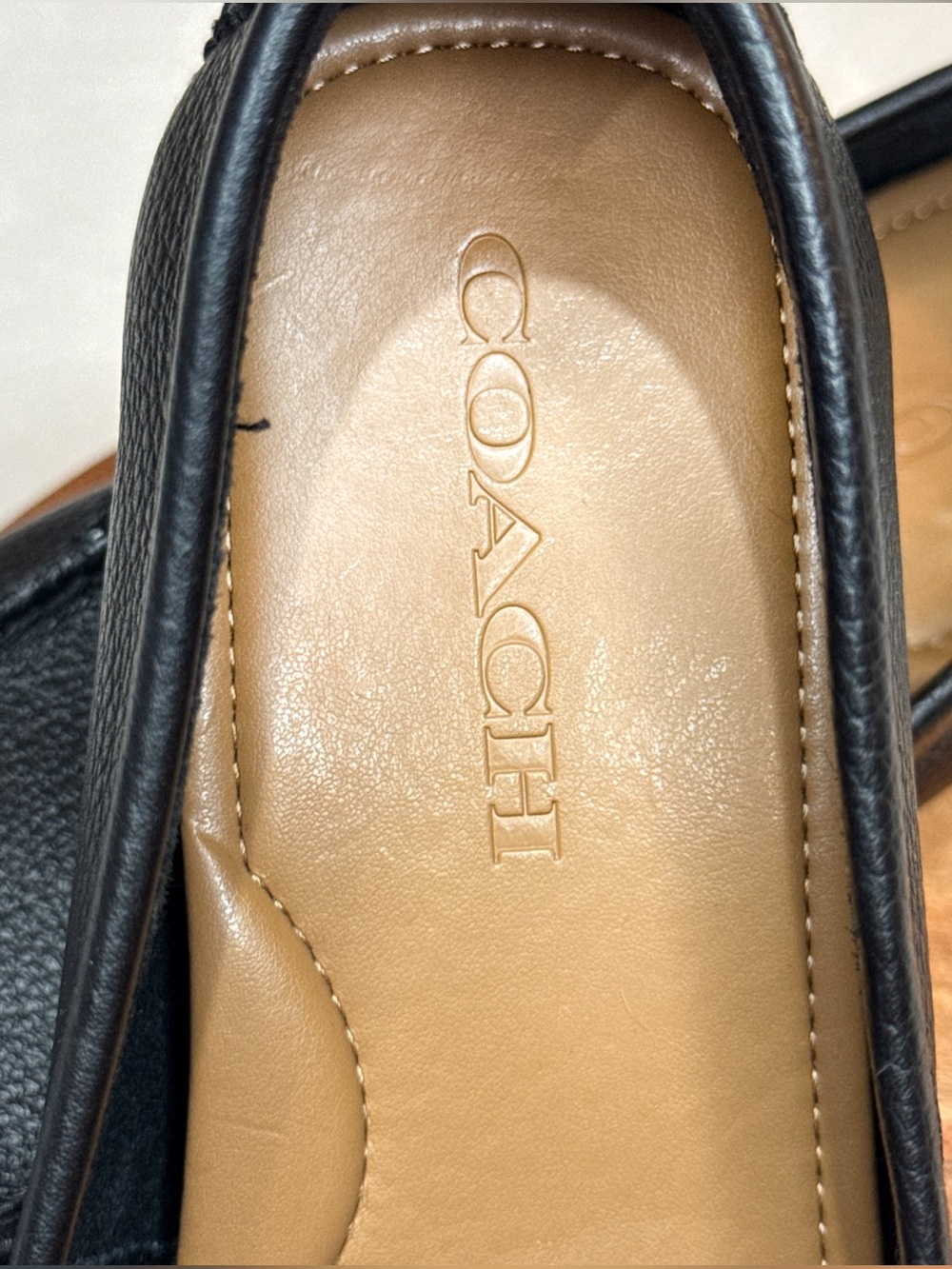 Coach Mary Lock Up Loafers Black Pebbled Leather Slip On Comfy Women’s Size 6B - Picture 6 of 9